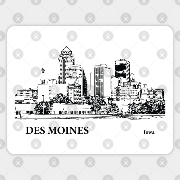Des Moines Iowa Sticker by Lakeric